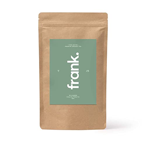 FRANK TEA I Re-Charge Tea I Loser Tee Mit Sencha, Guarana, Zitronengras I 100g Bio Grüner Tee I Ca 50 Tassen I Ohne Zucker Zusatz & Künstlichem Aroma I 100% Natürlich I Nachhaltig Verpackt von Frank Juice