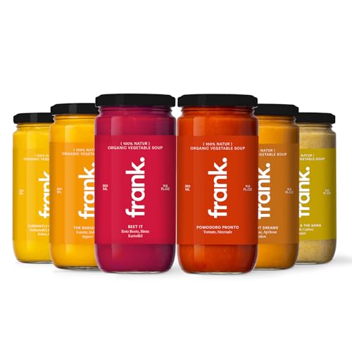 frank. Probierset Soups - 6 Bio-Suppen im Glas aus Gemüse - Vegane Gemüsesuppen, Clean Eating geeignet, 6x350ml von Frank Juice