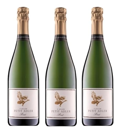 3x 0,75l - 2019er - Franz Keller - Schwarzer Adler - Petit Adler - brut - Sekt Baden - Deutschland - Schaumwein brut von Franz Keller - Schwarzer Adler