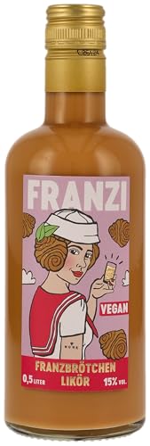 Franzi Vegan/Franzbrötchen Likör/Samtig weicher Sahnelikör/Geschmack von Zimt & karamellisiertem Zucker/Franzbrötchengenuss ganz ohne Krümel / 15% Vol. / 500 ml von Franzi