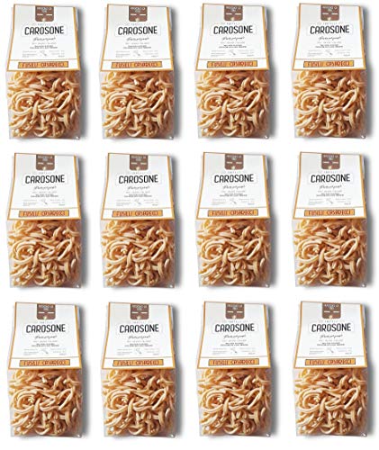 12x Fratelli Carosone Pasta Artigianale Fusilli Casarecci handwerkliche Hartweizengrieß Pasta 100% italienischer Weizen Bronze Zeichnung Packung mit 500g langsames Trocknen bei niedrigen Temperaturen von Fratelli Carosone