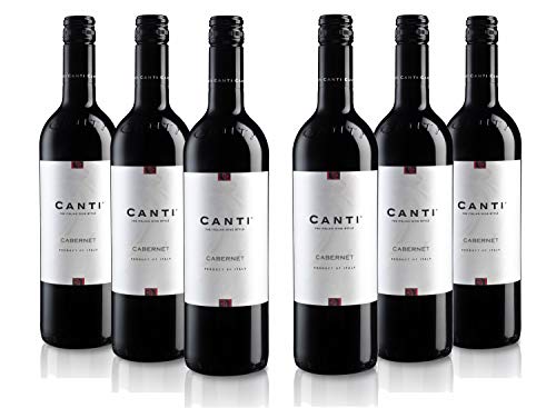 Canti - Cabernet italienischer Rotwein trockener 11,5%, ausgewogener und tanninreicher Geschmack, robust und mineralisch, 6x750 ml von CANTI