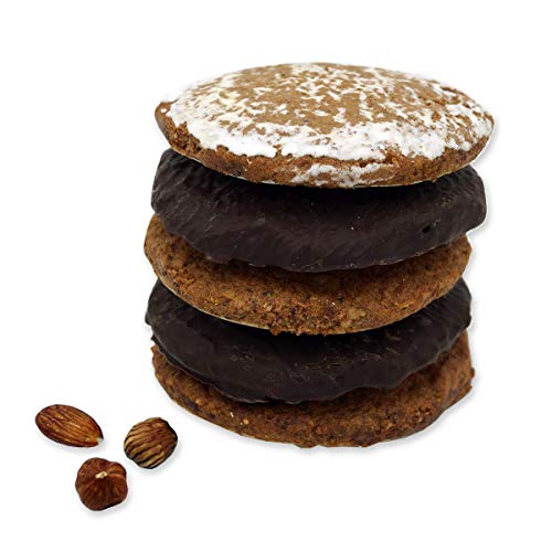 Lebkuchen - glutenfrei - original Nürnberger Elisen-Lebkuchen - Gemischt - ohne Mehl - handgefertigte Qualität - prämierte Meisterhändler-Manufaktur (Lebkuchen "Gemischt", 350 Gramm) von Fraunholz Elisenlebkuchen