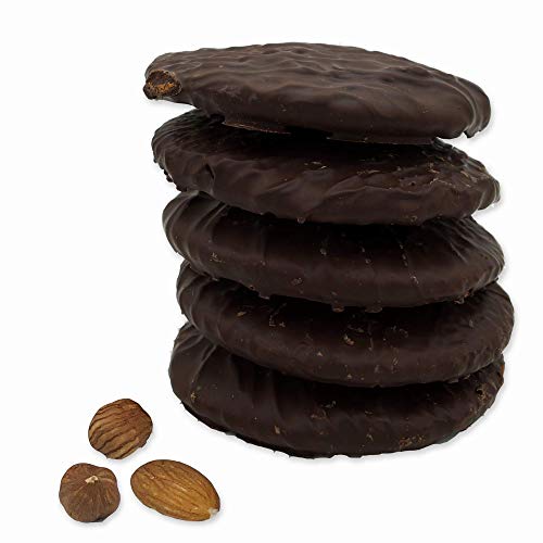 Lebkuchen - glutenfrei - original Nürnberger Elisen-Lebkuchen - Zartbitter-Schokolade - ohne Mehl - handgefertigte Qualität - prämierte Meisterhändler-Manufaktur (Lebkuchen "Schokolade", 350 Gramm) von Fraunholz Elisenlebkuchen