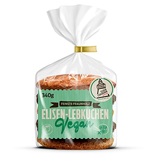 Lebkuchen - vegan - original Nürnberger Elisen-Lebkuchen - Gemischt - ohne Mehl - handgefertigte Qualität - prämierte Meisterhändler-Manufaktur von Fraunholz Elisenlebkuchen