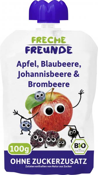 Freche Freunde Quetschie Apfel-Blaubeere-Johannisbeere-Brombeere von Freche Freunde