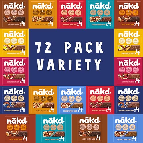 Nakd Bars Nakd Frucht- und Nussriegel Gesunde Snacks. Frühstücksbars Essen. Vegane, milchfreie, weizenfreie, glutenfreie Riegel. (72 Bars) von Free From Direct