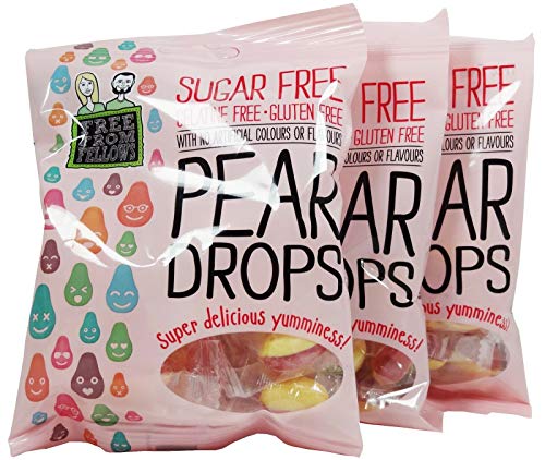 3 x Free From Fellows Sugar Free Pear Drops Sweets 70g von Free From Fellows