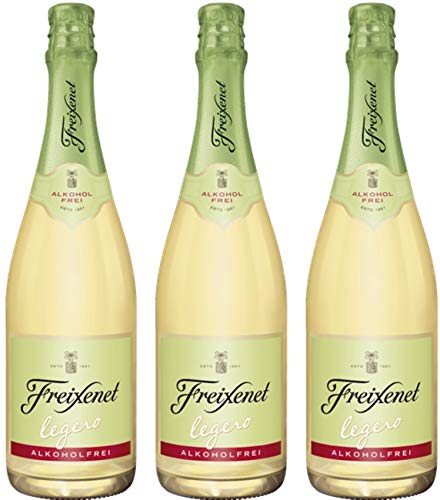 Freixenet Legero, Sekt, Süß, Alkoholfrei (3 x 0,75 l Flasche) - Authentischer Sektgenuss Dank der Rebsorte Moscatel von Freixenet Carta Nevada