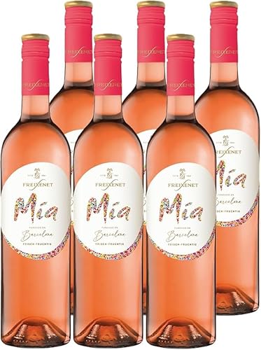 Freixenet Mia Rosado Roséwein Halbtrocken (6 x 0,75 l), halbtrocken, leicht gekühlt solo oder als Aperitif an Sommerabenden, zu Fisch, Meeresfrüchten, leichten Salaten oder Tapas von Freixenet Mia