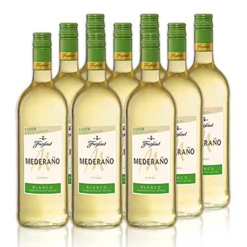 Freixenet Mederaño Blanco, Spanischer Weißwein (9x1,0l) Set - Sonder-Edition - Spanish White Wine, Wein, halbtrocken, ideal zu Sommersalaten und leichten Speisen von Freixenet