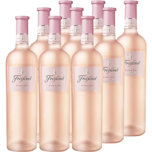 Freixenet Rosado Roséwein Trocken (9 x 0,75 l), Spanische Roséwein-Cuvée in mattierter Premium-Flasche, Spanish Wine Collection, vegan, blumig, ideal zur mediterranen Küche von Freixenet