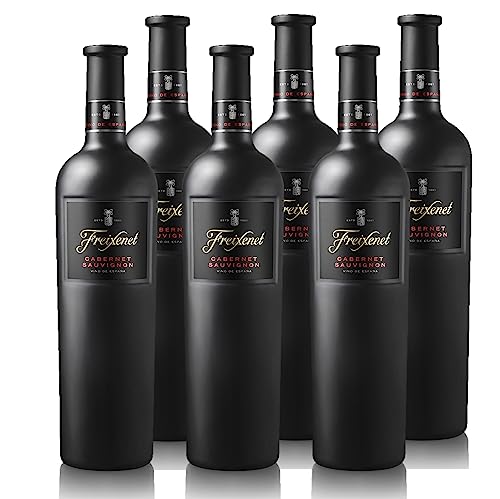 Freixenet Cabernet Sauvignon, Spanischer Rotwein (6 x 0,75 l) in sattinierter Premiumflasche, Spanish Red Wine Collection Dry, Wein, trocken - ideal zu Käse und Fleisch, vegan von Freixenet