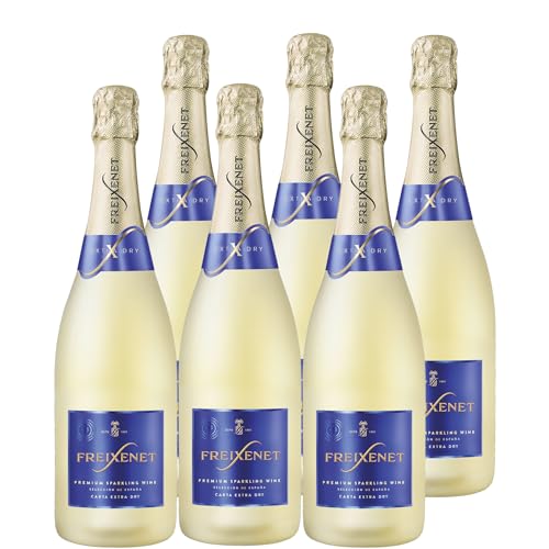 Freixenet Carta Nevada Extra Dry (6 x 0,75l) - Spanischer Premium Schaumwein, Extra Trocken, Traditionelle Flaschengärung, blumiger Geschmack, Optimaler Begleiter zu Fisch, Geflügel, Gemüse oder Käse von Freixenet