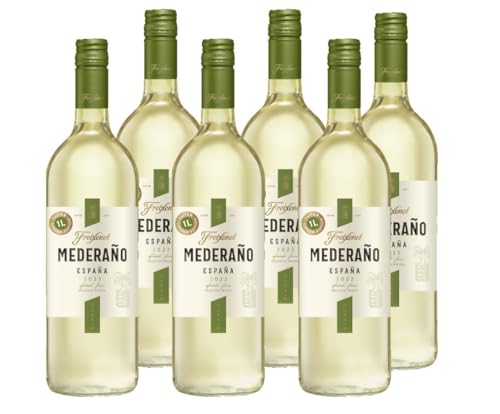 Freixenet Mederaño Blanco (6 x 1 l) - fruchtiger Spanischer Weißwein, halbtrocken mit angenehmer Säure, kräftig und voll im Geschmack, hervorragend zu Paella und Fisch von Freixenet