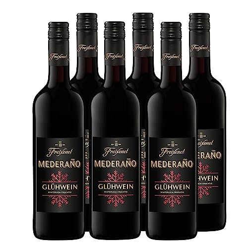 Freixenet Mederaño Glühwein Rot Lieblich (6 x 0,75 l) fruchtig-würziger roter Glühwein; als Geschenk zu Weihnachten oder Adventszeit; für Feuerzangenbowle; auf den Christkindl-Markt, Weihnachtsmarkt von Freixenet