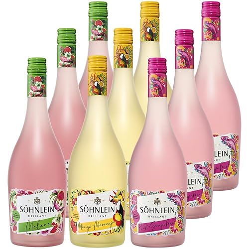 Söhnlein Brillant Mischpaket (9 x 0.75 l) - 3x Pink Grapefruit, 3x Mango Maracuja, 3x Melone - fruchtige Alternative zu Sekt von Freixenet