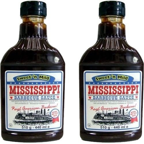 Mississippi Barbecue Grill Sauce 'Sweet'n Mild', 2x440ml (Doppelpack) von dakomyo