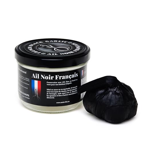 French Black Garlic - Kopf französischer schwarzer Knoblauch aus Piolenc - Hochwertige kulinarische Zutat - Natürlicher Antioxidant, Reich an Vitaminen und Spurenelementen - 105 Gramm von French Black Garlic