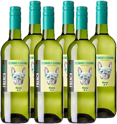 French Dog Colombard Chardonnay (6 x 0,75 l) trockener, französischer Weißwein; frisch und ausgewogen im Geschmack; Wein aus dem Süden Frankreichs; ideal als Aperitif und zu Fisch von French Dog