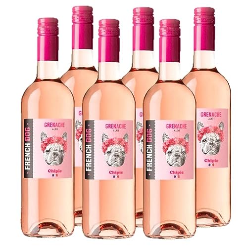 French Dog Grenache Rosé (6 x 0,75 l) - fruchtiger Roséwein aus Frankreich; halbtrocken; ideal als Aperitif, zu sommerlichen Salaten, Gegrilltem oder zu Desserts mit roten Früchten von French Dog