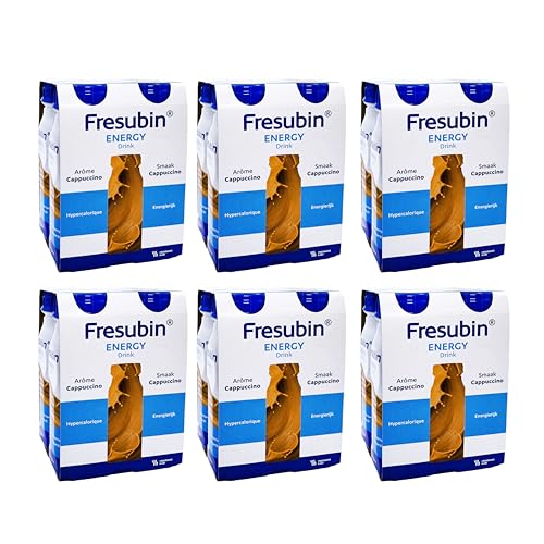 Fresubin Energy Drink - Cappuccino Hochkalorische Trinknahrung von Fresenius Kabi, 300 kcal pro Flasche, glutenfrei, laktosearm, ohne Ballaststoffe (200 ml (24er Pack), Cappuccino) von Fresubin