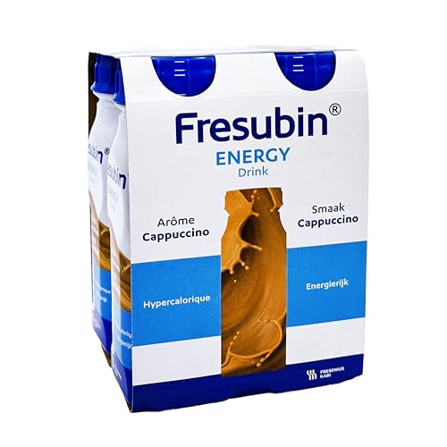 Fresubin Energy Drink - Cappuccino Hochkalorische Trinknahrung von Fresenius Kabi, 300 kcal pro Flasche, glutenfrei, laktosearm, ohne Ballaststoffe (200 ml (4er Pack), Cappuccino) von Fresubin