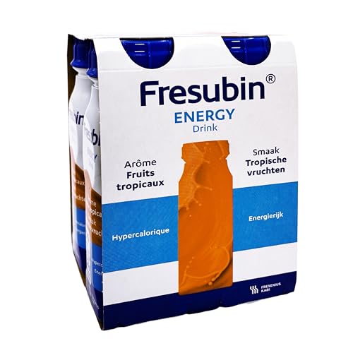 Fresubin Energy Drink - Multifrucht Hochkalorische Trinknahrung von Fresenius Kabi, 300 kcal pro Flasche, glutenfrei, laktosearm, ohne Ballaststoffe (200 ml (4er Pack), Multifrucht) von Fresubin