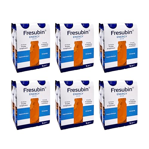 Fresubin Energy Drink - Multifrucht Hochkalorische Trinknahrung von Fresenius Kabi, 300 kcal pro Flasche, laktosearm, ohne Ballaststoffe ideal bei Mangelernährung (200 ml (24er Pack), Multifrucht) von Fresubin