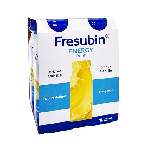 Fresubin Energy Drink - Vanille Hochkalorische Trinknahrung von Fresenius Kabi, 300 kcal pro Flasche, glutenfrei, ohne Ballaststoffe ideal bei Mangelernährung (200 ml (4er Pack), Vanille) von Fresubin