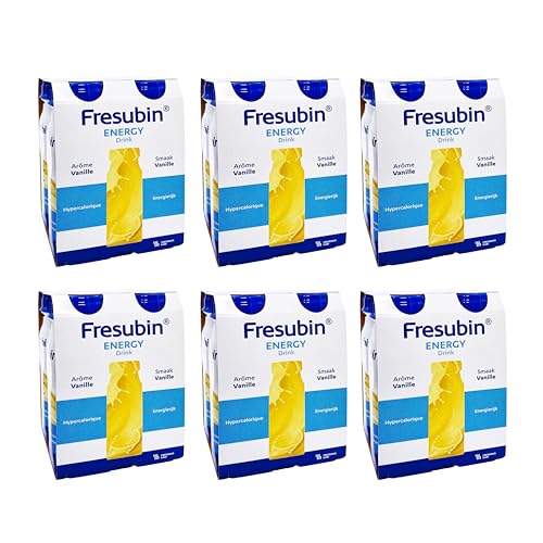 Fresubin Energy Drink - Vanille Hochkalorische Trinknahrung von Fresenius Kabi, 300 kcal pro Flasche, laktosearm, ohne Ballaststoffe ideal bei Mangelernährung (200 ml (24er Pack), Vanille) von Fresubin