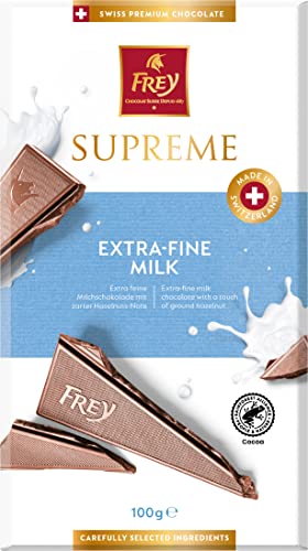 Frey Schokolade - Supreme Extra Fine Milk 100g - Kakao 31% mindestens - Swiss Premium Chocolate - Rainforest Alliance-zerfiziert von Frey