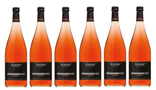 6x 1,0l - 2023er - Friedrich Kiefer - Spätburgunder Rosé - LITER - Qualitätswein Pfalz - Deutschland - Rosé-Wein trocken von Friedrich Kiefer