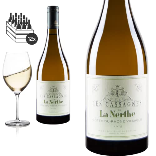 12er Karton 2015 Côtes du Rhône blanc les Cassagnes von la Nerthe - Weißwein von Baron-Fuente