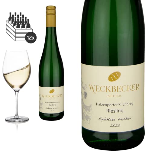 12er Karton 2020 Riesling Spätlese trocken Hatzenporter Kirchberg vov Weingut Weckbecker - Weißwein von Baron-Fuente