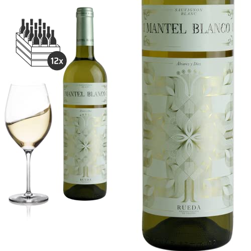 12er Karton 2022 Rueda Sauvignon Mantel Blanco von Bodegas Alvarez y Diez - Weißwein von Baron-Fuente