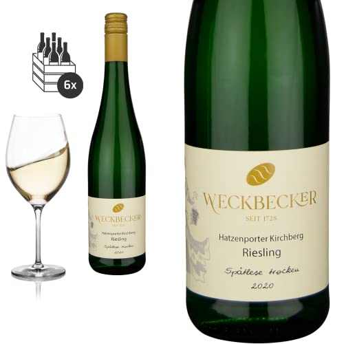 6er Karton 2020 Riesling Spätlese trocken Hatzenporter Kirchberg vov Weingut Weckbecker - Weißwein von Baron-Fuente