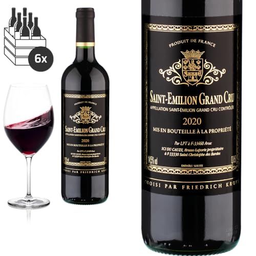 6er Karton 2020 Saint Emilion Grand Cru Etiquette noir - Rotwein von Baron-Fuente