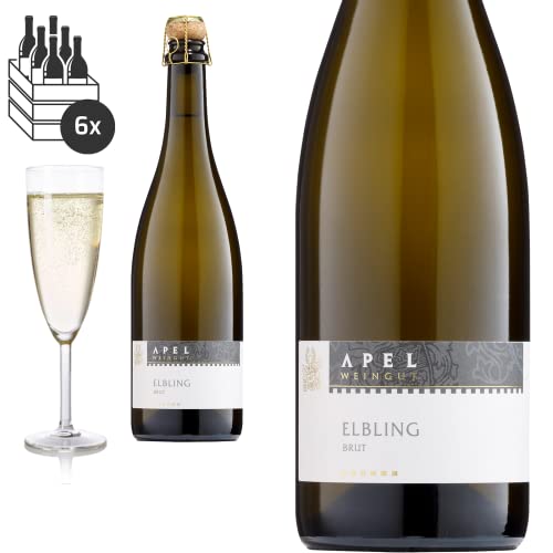 6er Karton Elbling Sekt brut von Weingut Hubertus M. Apel - Sekt von Baron-Fuente