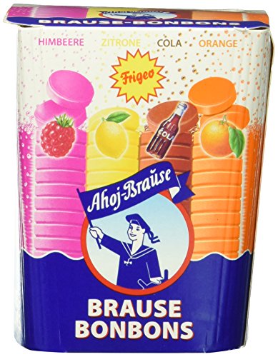 Frigeo Ahoj-Brause, Die Klassiker: runde Brause-Bonbons in den vier Geschmacksrichtungen Zitrone, Orange, Himbeere und Cola, , 6-er Pack (6 x 125 g) von Frigeo Ahoj-Brause