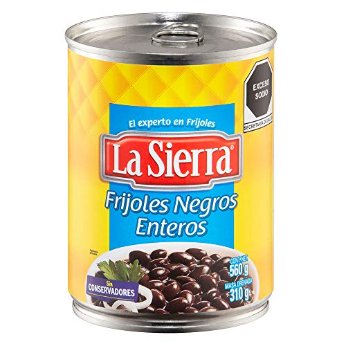 Ganze Schwarze Bohnen (gewürzt), Dose 560g -- aus MEXIKO -- Frijoles Negros Enteros LA SIERRA von LA SIERRA