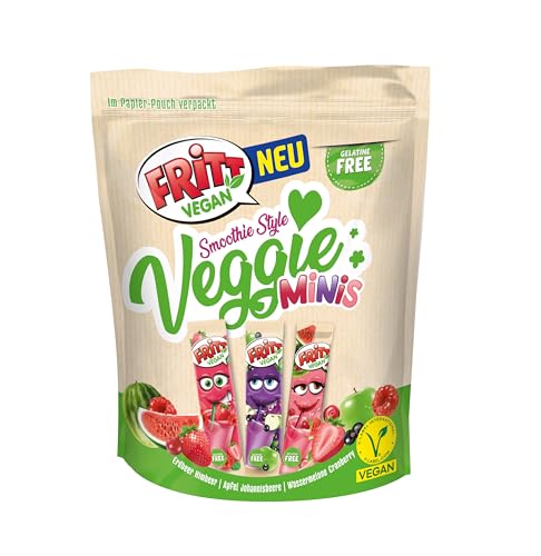 FRITT Vegan Smoothie Style-Mix Minis 135g, 100% Vegane Mini Kaubonbons, vegane Süßigkeiten ohne Gelantine, mit neuer Sorte von Fritt