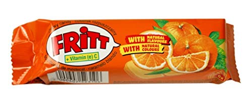 Fritt extralange Kaubonbon Streifen mit Orangen Geschmack 70g von Fritt