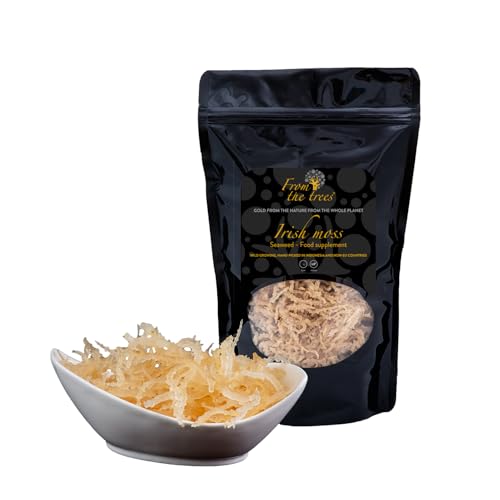 From the Trees Irish Moos Gold - Roh, Wild Geerntete & Sonnengetrocknete Meeresalgen - Vegane Pflanzliche Gelatine, Emulgator, Verdickungsmittel für Algensalat & Smoothies (100 g) von From the Trees