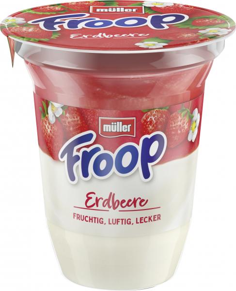 Müller Froop Extra feine Erdbeere auf Joghurt von Froop