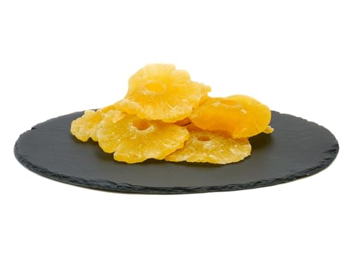 Ananasringe getrocknet kandiert 1000g | 100g/250g/500g/1kg | Ananas Scheiben ungeschwefelt I Trockenobst für Müsli I kandierte Früchte zum Backen I Dörrobst | Früchte Snack | exotische Trockenfrüchte von Frucht & Nuss Genuss