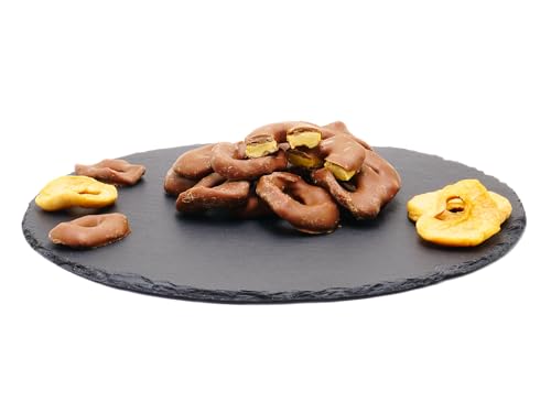 Apfelringe mit Vollmich-Schokolade 1000g | 100g/250g/500g/1kg | schokolierte Äpfel | Schokofrüchte | Trockenfrüchte mit Schokolade | Schoko Snack | Schoko Obst von Frucht & Nuss Genuss