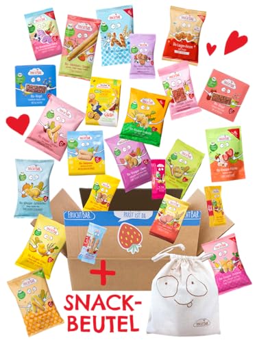 FruchtBar Bio Snack Vorratspaket groß, 24 Snacks für Babys und Kinder von FruchtBar