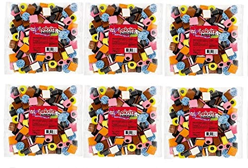 6 Beutel a 450g Red Band Lakritz Konfekt Redband Lakritzkonfekt von Fruchtgummi Assortie