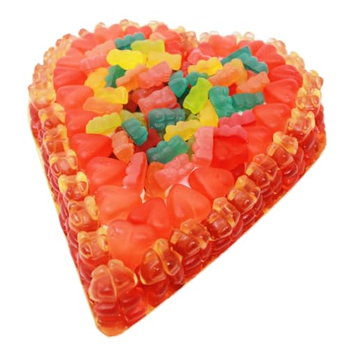 Fruchtgummi Herz Torte aus Erdbeer Margarita Fruchtgummi Bären 800g von Fruchtgummi Bären & Co.